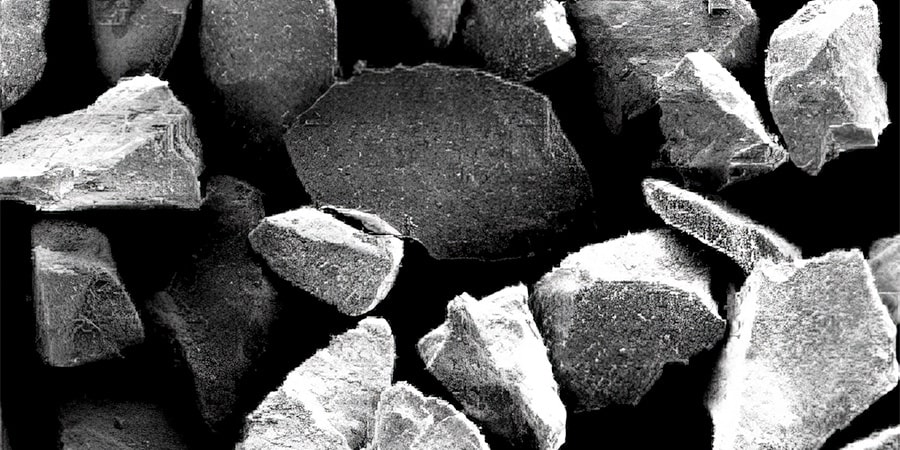 Scanning electron micrograph of NovaBone particles Image